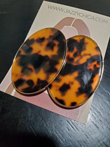 Oval Tortoise Earrings