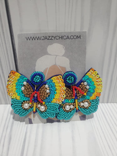 Beaded Butterfly Earrings