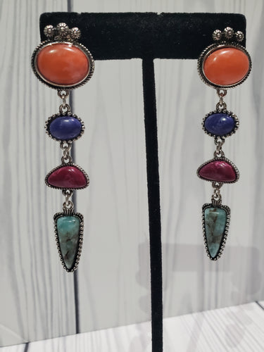 Jazzy Dangling Stone Earrings